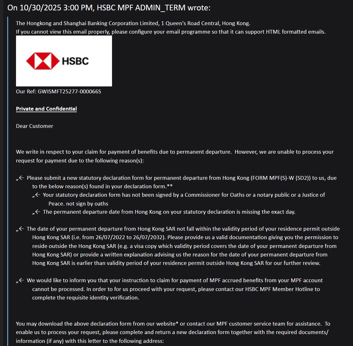 HSBC Holds My Retirement Funds Hostage in a Bureaucratic Nightmare Loop 1