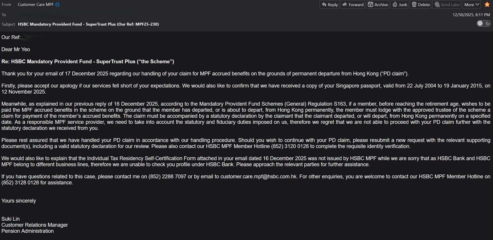 The Final Insult: How HSBC’s Bureaucracy Valued a Checkbox over My Retirement Funds 1
